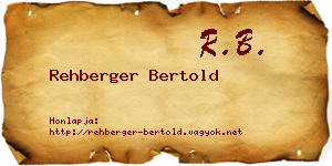 Rehberger Bertold névjegykártya